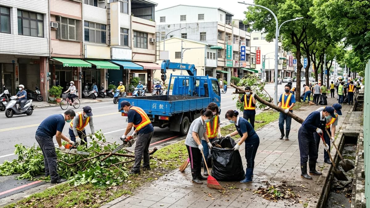 Đài Trung nỗ lực khắc phục hậu quả bão Bawei: Hơn 500 người tham gia khôi phục đô thị