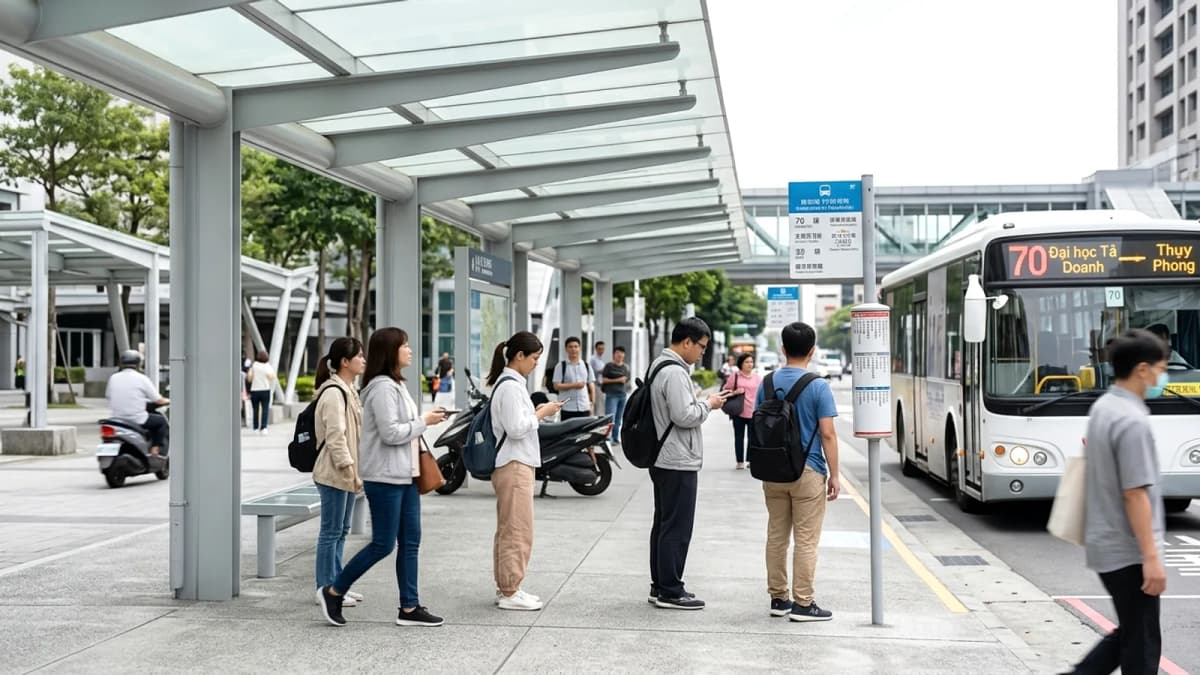Kaohsiung thử nghiệm ô che nắng, mưa tại điểm trung chuyển giao thông công cộng