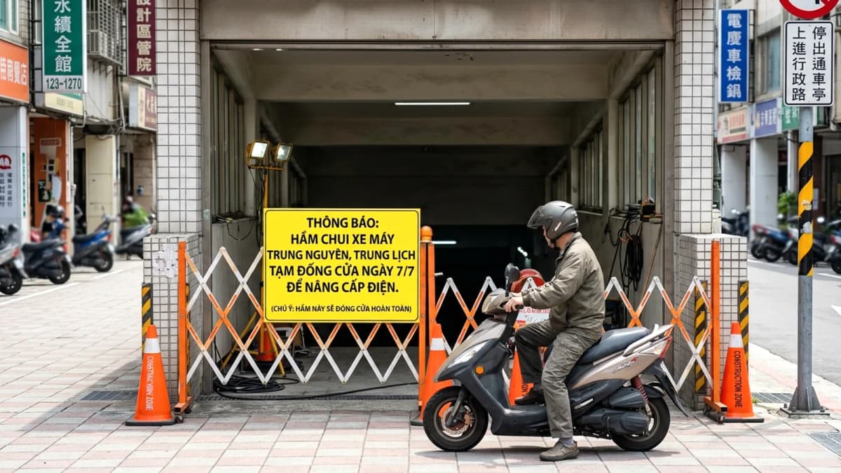 Thông báo: Hầm chui xe máy Trung Nguyên, Trung Lịch tạm đóng cửa ngày 7/7 để nâng cấp điện